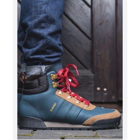 Adidas Other - Adidas‎ The Jake Blauvelt Premium Leather Boots Size M8/W9.5 Blue/Tan